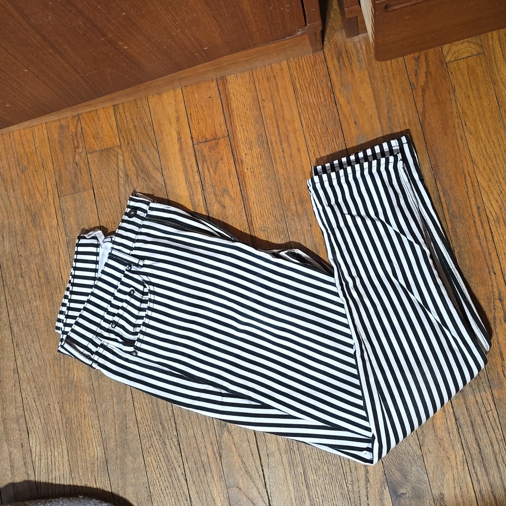 Rag and Bone High Rise Ankle skinny stripe H9